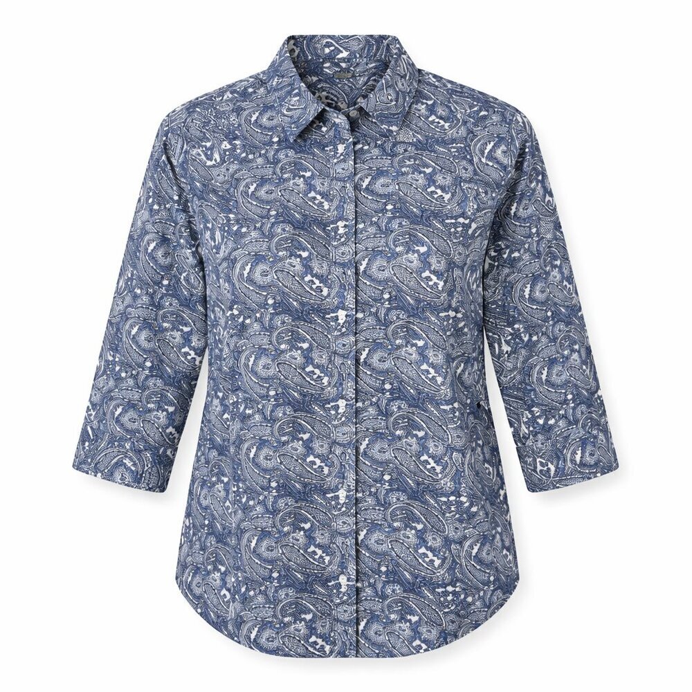 Rebecca Malone Paisley Print No-Iron Button-Up Shirt | Petites PS